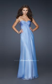 Picture of: Strapless Chiffon Gown with Elegant Draped Fit in Blue, Style: 17443, Main Picture