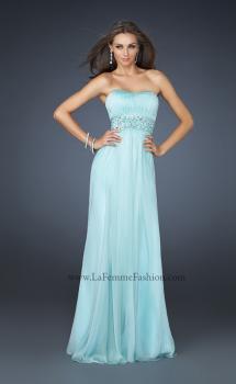 Picture of: Full Length Strapless Dress with Embellished Waistband in Blue, Style: 17623, Main Picture
