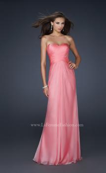 Picture of: Long Chiffon Prom Dress with Open Back and Beading in Orange, Style: 17651, Main Picture