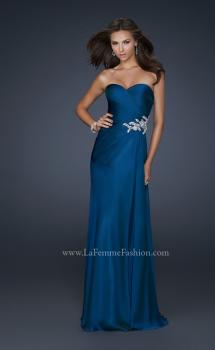 Picture of: Chiffon Prom Dress with Sweetheart Neckline and Pleats in Blue, Style: 17740, Main Picture