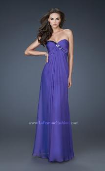 Picture of: Chiffon prom Gown with Gathered Bodice and Stones in Purple, Style: 18186, Main Picture