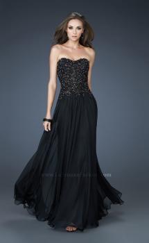Picture of: Strapless Evening Gown with Bead Encrusted Bodice in Black, Style: 18199, Main Picture