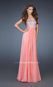 Picture of: Embellished Long Prom Dress with Sequined Bodice in Orange, Style: 18342, Main Picture
