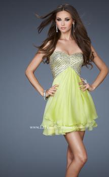 Picture of: Flirty Cocktail Dress with Layered Chiffon Skirt in Green, Style: 18418, Main Picture