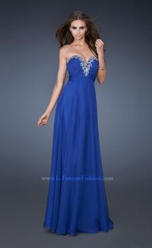 Picture of: Long Chiffon Prom Dress with Center Front Ruching in Blue, Style: 18563, Main Picture