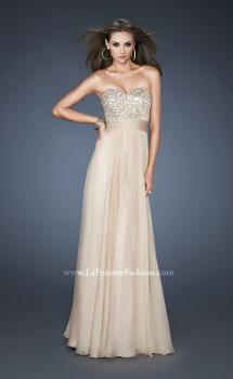 Picture of: Strapless Empire Chiffon Gown with Ruched Sequin Pattern in Nude, Style: 18584, Main Picture