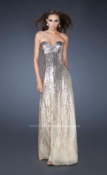 Picture of: Sweetheart Neckline Prom Dress with Cascading Sequins in Nude, Style: 18590, Main Picture