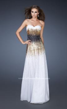 Picture of: A-line Prom Dress with Sequin Detail in White, Style: 18592, Main Picture