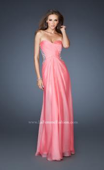 Picture of: Strapless Chiffon Dress with Cut Outs and Beaded Trim in Pink, Style: 18619, Main Picture