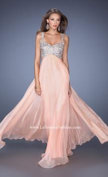 Picture of: Long Chiffon Prom Dress with Sequin Bra in Orange, Style: 18989, Main Picture