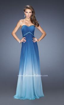 Picture of: Strapless Ombre Long Prom Dress with Beaded Details in Blue, Style: 19652, Main Picture