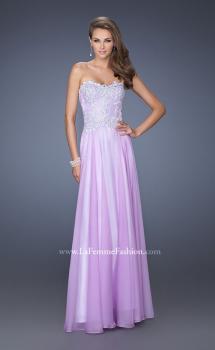 Picture of: Long Chiffon Prom Gown with Stones and Lace in Purple, Style: 19801, Main Picture