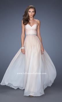 Picture of: Long Ombre Prom Dress with Twisted Gathered Bodice in Nude, Style: 19897, Main Picture
