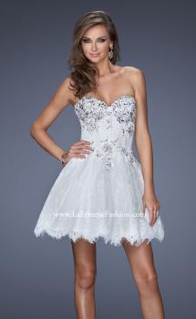 Picture of: Lace Cocktail Dress with Scalloped Lace Hem in White, Style: 19964, Main Picture