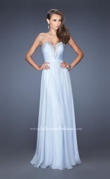 Picture of: Long Vintage Inspired Prom Gown with Beads and Jewels in Blue, Style: 20027, Main Picture