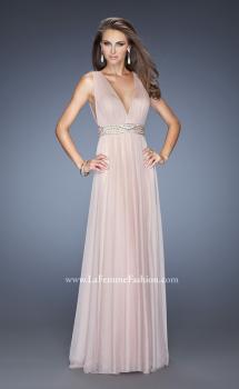 Picture of: V Neck Vintage Inspired Prom Dress with Pleated Bodice in Pink, Style: 20149, Main Picture