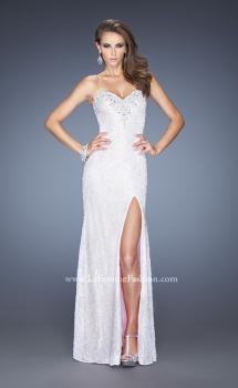 Picture of: Lace Prom Dress with Sweetheart Neckline and Side Slit in White, Style: 20165, Main Picture