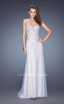 Picture of: Strapless White Lace Prom Gown with Floral Applique in White, Style: 20172, Main Picture