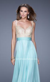 Picture of: Long Chiffon Prom Gown with Sweetheart Neckline in Aqua, Style: 20709, Main Picture