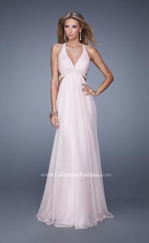 Picture of: Open Back Halter Prom Dress with V Neckline in Pink, Style: 20941, Main Picture