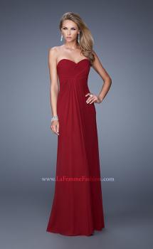 Picture of: Graceful Long Prom Dress with Crisscross Gathered Bodice in Red, Style: 21103, Main Picture