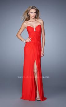 Picture of: Chic Prom Dress with Ruching and Center Slit in Red, Style: 21233, Main Picture