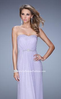 Picture of: Ruched Fully Embellished Long Prom Dress in Purple, Style: 21237, Main Picture