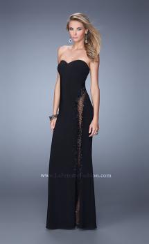 Picture of: Embellished Jersey Dress with Cut Outs and Sheet Netting in Black, Style: 21299, Main Picture