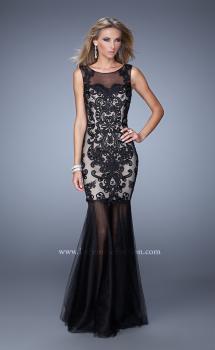 Picture of: Mermaid Gown with Sheer Neckline and Black Jewels in Black, Style: 21328, Main Picture
