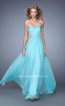 Picture of: Embellished Chiffon Prom Dress with Waist Cut Outs in Blue, Style: 21331, Main Picture