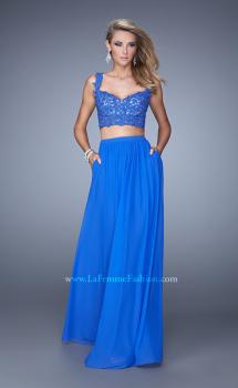 Picture of: Beaded Lace To Two Piece Prom Dress with Pockets in Blue, Style: 21347, Main Picture