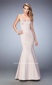 Picture of: Long Mermaid Prom Dress with Stones and Cut Out Back in Champagne, Style: 21591, Main Picture