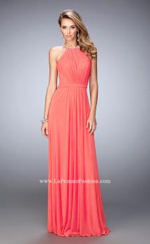 Picture of: Long Prom Dress with High Neck and Rhinestones in Orange, Style: 21974, Main Picture