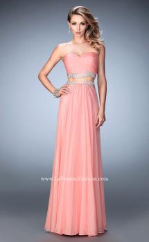 Picture of: Two Piece Chiffon Gown with Sweetheart Neck and Stones in Orange, Style: 22069, Main Picture