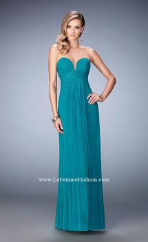 Picture of: Long Prom Dress with Rhinestones and Open Back in Green, Style: 22070, Main Picture