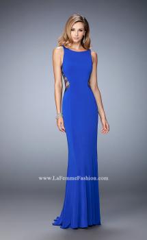 Picture of: Embellished Prom Gown with Sheer Sides in Blue, Style: 22299, Main Picture