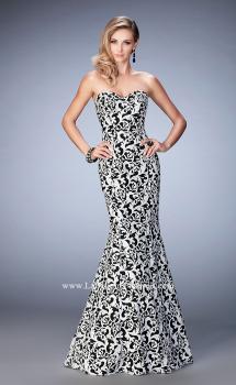 Picture of: Long Embroidered Mermaid Lace Prom Gown in Print, Style: 22313, Main Picture