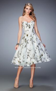 Picture of: Floral Organza Tea Length Prom Dress in Print, Style: 22533, Main Picture