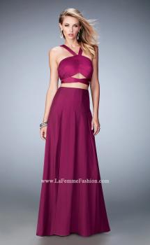 Picture of: Two Piece Prom Dress with Chiffon Skirt and Satin Top in Pink, Style: 22555, Main Picture