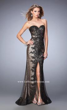 Picture of: Long Prom Dress with Sequin Lace Pattern in Black, Style: 22680, Main Picture