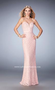 Picture of: Lace Prom Dress with Scattered Rhinestones in Pink, Style: 22878, Main Picture