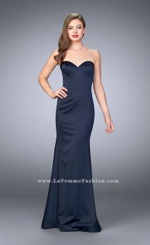 Picture of: Satin Mermaid Dress with Figure Flattering Seams in Blue, Style: 23197, Main Picture