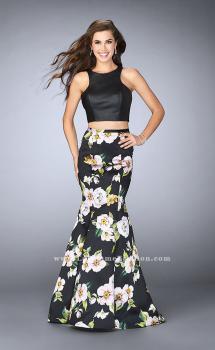 Picture of: Two Piece Mermaid Dress with Vegan Leather Top in Print, Style: 23863, Main Picture