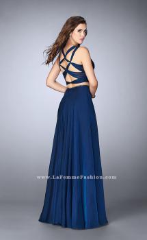 Picture of: Two Piece A-line Chiffon Dress with Sweetheart Neckline in Blue, Style: 23979, Main Picture