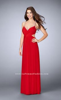 Picture of: Net Jersey Dress with Beaded Sweetheart Neckline in Red, Style: 23988, Main Picture