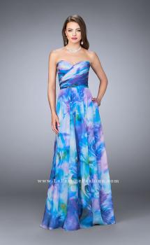 Picture of: Strapless Chiffon Prom Dress Rose Print Fabric in Print, Style: 24021, Main Picture