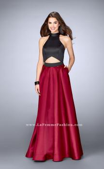 Picture of: Long Mikado A-line Dress with Cut Outs and Pockets in Red, Style: 24135, Main Picture