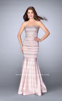 Picture of: Beaded Satin Mermaid Dress with Sweetheart Neckline in Pink, Style: 24180, Main Picture