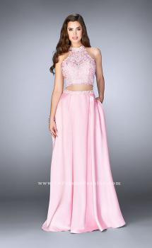 Picture of: A-line Lace Two Piece Dress with Floral Embroidery in Pink, Style: 24407, Main Picture