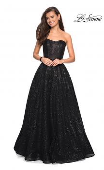 Picture of: Black Strapless Fully sequin Formal Prom Gown in Black, Style: 27467, Main Picture